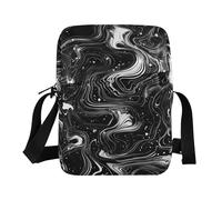 KLL Ink Render Black and White messenger bag cute Vegan Leather Small Crossbody Bags For Women Travel Shoulder Hand Bags
