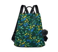 KLL Italy Blueberry Emerald Green Fashion backpack carry on lightweight cute backpack for women for Daily College Shopping with Pom-pom keychain