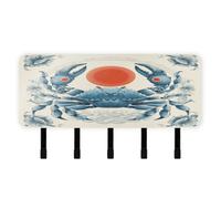 KLL James Artist Style Crab Keys Holder on Wall with Mail Organizer & 5 Self-Adhesive Hanging Wall Hook for Decor Entryway Kitchen
