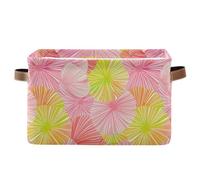 KLL James style tie-dye pink yellow storage baskets, folding and waterproof baskets for shelves with sturdy handle tub linen linen set of 2 for desk desk tool