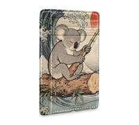 KLL Japanese Ocean Sea Waves Koala leather men's wallets slim with money clip RFID Blocking small card wallet for men&women cartera para hombre