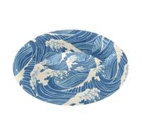 KLL Japanese Style Waves Blue Removable & Washable Pet Cat Beds fluffier Dog Cave Bed for Medium Size Pets Sleeping Camas para Perros pequenos