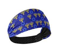 KLL Jewish Holiday Pattern Stars Blue Non-Slip? women headbands Stretchy hairbands for Workouts basketball Football