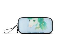 KLL Just A Girl Who Loves Unicorns Nylon Large Pencil Case Pencil Bag Large Capacity Zipper Mesh Pencil Case Stationery Bag for Preppy School Student