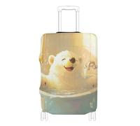 KLL kawaii-style Polar Bear Retro Bathtub Elastic large covers for luggage Dustproof suitcase cover travel essentials Fit 18-32 Inch Luggage, kawaii-style Polar bear Retro bathtub, L 26-28 in