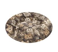 KLL Kawaii-Style Scottish Fold Cats Brown Donut Cuddler Pet Cat Beds fluffier Calming Bed for Extra Small Size Pets Sleeping cama para perro