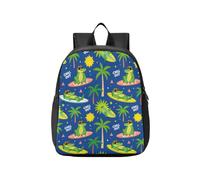 KLL kids backpacks for girls elementary Surfing Crocodiles Tropical Palm