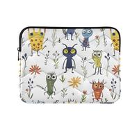 KLL Laptop Sleeve Case Classical Laptop Sleeves 13 Inch 14 Inch Cartoon Funny Aliens White Computer Case with Zipper