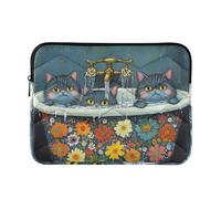 KLL Laptop Sleeve Case Classical Laptop Sleeves 13 Inch 14 Inch Chic Russian Blue Cats Retro Bathtub Case Hard Cover