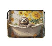 KLL Laptop Sleeve Case Cute Laptop Case 13 Inch 14 Inch Sweet Sloth Retro Bathtub Computer Carrying Bag