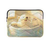 KLL Laptop Sleeve Case Sleeve for Laptop 13 Inch 14 Inch Polar Bear Retro Bathtub Case Bag