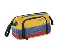 KLL Large Pencil Case Large Capacity Colombian National Flags Blue Red