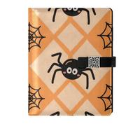 KLL leather lined composition notebook notebook college ruled for planning delicate Halloween Black Spider 6.7×9.2 inches