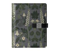 KLL leather lined notebook college college ruled spiral for diary water proof cover White Lily Of The Valley Gray 6.7×9.2 inches
