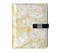KLL leather lined notebook journal subject college ruled for planning portable Golden Cartoon Cute Puppy 6.7×9.2 inches