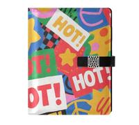 KLL leather lined spiral notebook subject college ruled for journal portable Colorful Cartoon Hot Decor 6.7×9.2 inches