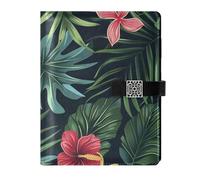KLL leather lined spiral notebooks notebooks college ruled for planning delicate Tropical Plants Hawaii 6.7×9.2 inches