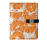 KLL leather lined spiral notebooks subject college ruled for journal portable Vintage Orange 6.7×9.2 inches