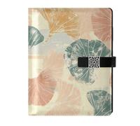 KLL leather lined subject notebook college ruled notebooks for travelling water proof cover Greek Pastel Gingko 6.7×9.2 inches