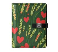 KLL leather lined subject notebook journal notebook for diary portable Spring Wheatgrass Country Style Valentine 6.7×9.2 inches