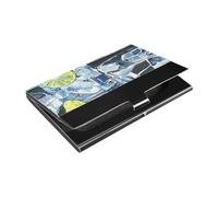 KLL Lemon and Ice Ultra-Thin Portable Business Card Holder with Leather and Stainless Steel case with Card Holder for Women or Men tarjetero para Hombre