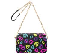 KLL Leopard Pattern Blue Purple Black Fashion Crossbody Bags For Women Vegan Leather Women's Cross Body Purse Waterproof Shoulder Handbag For Travel