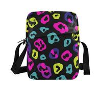 KLL Leopard Pattern Blue Purple Black men's messenger bag Vegan Leather cross body bag for woman Casual Shoulder Handbags