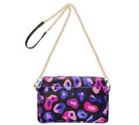 KLL Leopard Pattern Blue Purple Fashion Crossbody Bags For Women Vegan Leather Womens Cross Body Purses Waterproof Shoulder Handbag