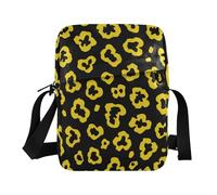 KLL Leopard Pattern Bright Yellow Black messenger bags for women Vegan Leather over the shoulder bags for men Shopping Shoulder Hand Bag For Woman