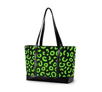 KLL Leopard Pattern Neon Green Black classy tote bag for women with zipper tote bag Large Handbag for ladies with bolsos secret para mujeres