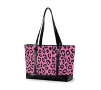 KLL Leopard Pink Sturdy computer bags with zipper professional tote Large Handbag for mom with tablet bolsos secret para mujeres