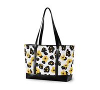 KLL Leopard Skin Spot Leaves Floral professional laptop purse with zipper canvas tote bag Large Handbag for work with bolso para laptop mujer