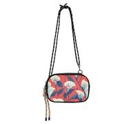 KLL Lily Calla Red Flowers Womens Purses Crossbody for Womens Practical with Credit Card Slots Nylon Small Crossbody Phone Bag Walk the dog