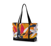 KLL Lily Flower Dark Red Black Large Capacity laptop bag for women 14 with zipper large work bags for women Large Handbag for nurse work with bolsa para laptop