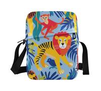 KLL Lion Tigers Monkey small messenger bag for women Vegan Leather Crossbody Bags For Women Shopping Shoulder Handbags