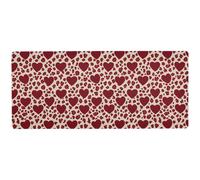 KLL love red Leopard Print Xmas non slip Mouse Pads for desk gaming for writing thin mousepad for laptop 31.5 x 11.8in