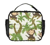 KLL Lunch Bag for Men Lightweight Lunch Box for Teen Girls with Handle Insulated Tote for School,Work,Outdoor Cartoon Cute Monkeys Cocotree