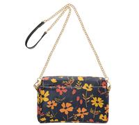 KLL Marigold Design Red Yellow Winter Fashion Crossbody Bags For Women Vegan Leather Everyday Purses Zip Woman Handbag Shoulder Strap