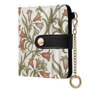 KLL Mariposas Lily William Morris Pattern Ladies Cute Foldable Wallet Portable PU Leather Folding Wallet for Women Boys Girls