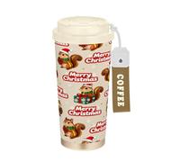 KLL Merry Christmas Brown Squirrel Stainless Steel Travel Tumblers For Men With Lids designed Coffee Insulated Cup For Hot And Cold 17 oz Leakproof