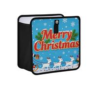 KLL Merry Christmas Santa Tree Blue Hanging Foldable Trash can Holder Hanging Trash can for Back seat Storage bin Fit for All Cars