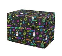 KLL Merry Christmas Snow Flake Rainbow Black Crate Covers for Dog Cages Puppy Wire Cage Covers Dog Crate Protector 48 Inch