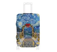 KLL Merry Christmas Van Gogh's Starry Night Elastic carry on luggage cover Anti Scratch carry on suitcase cover Baggage Protector Fit 18-32 Inch Luggage, Merry Christmas Van Gogh's Starry Night, XL 29