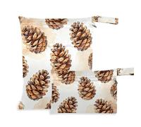 KLL mess-proof bag for diaper 2 Pack diaper bag essential items with handles for bathing, gym (Watercolor Acorn)