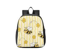 KLL mini sling backpack for kids Cartoon Cute Bee Yellow Flowers