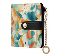 KLL Modern Anstract Colorful Art Cloud Women's Small Folding Wallet Cute PU Leather Wallet for Men Women Travel
