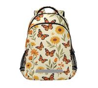 KLL Monarch Butterfly Flower outdoor backpack kids with large books bag for 1st grade school boys girls mochilas escolares para ni?os