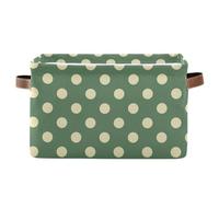 KLL Moss Green Polka Dot storage baskets, collapsable and waterproof baskets for organizing with sturdy handle Hamper craft 2 Piecing for laundry room laundry room sweater