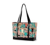 KLL Muscle Hunk Man Cartoon Green modern 14 inch laptop tote bag with zipper tote bag for women work Large Handbag for Pool Gym Grocery Travel with tablet bolsos secret para mujeres