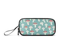 KLL Mushroom Cartoon Style Nylon School Supply Pencil Bag Big Capacity Pencil Case with Compartments School Stationery for School Nurse